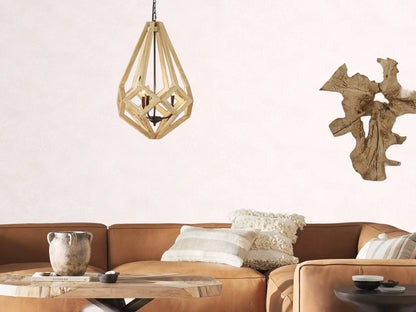 Wooden Prism Chandelier in Natural