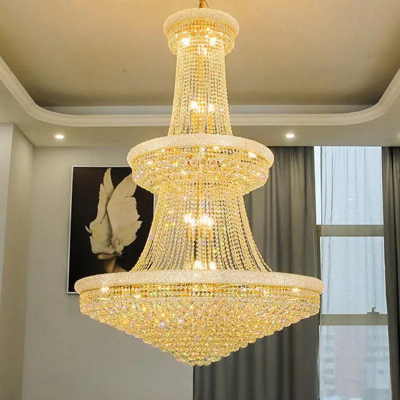 Kaler Elegant Luxury Living Room Three Tier Crystal Chandelier 30" D - Richardrider