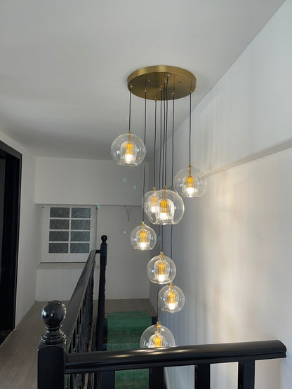 Scandinavian Modern Minimalist Extra-long Chandelier for Staircase/Loft/High-ceiling Space