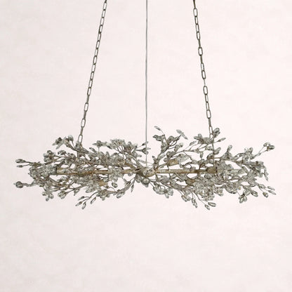 Crystal Flowers Fiore Linear Chandelier