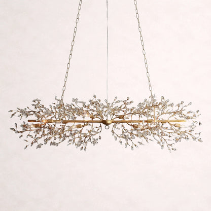 Crystal Flowers Fiore Linear Chandelier