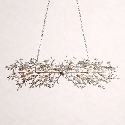 Crystal Flowers Fiore Linear Chandelier