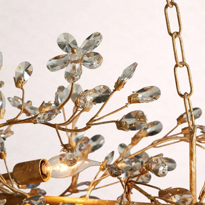 Crystal Flowers Fiore Linear Chandelier