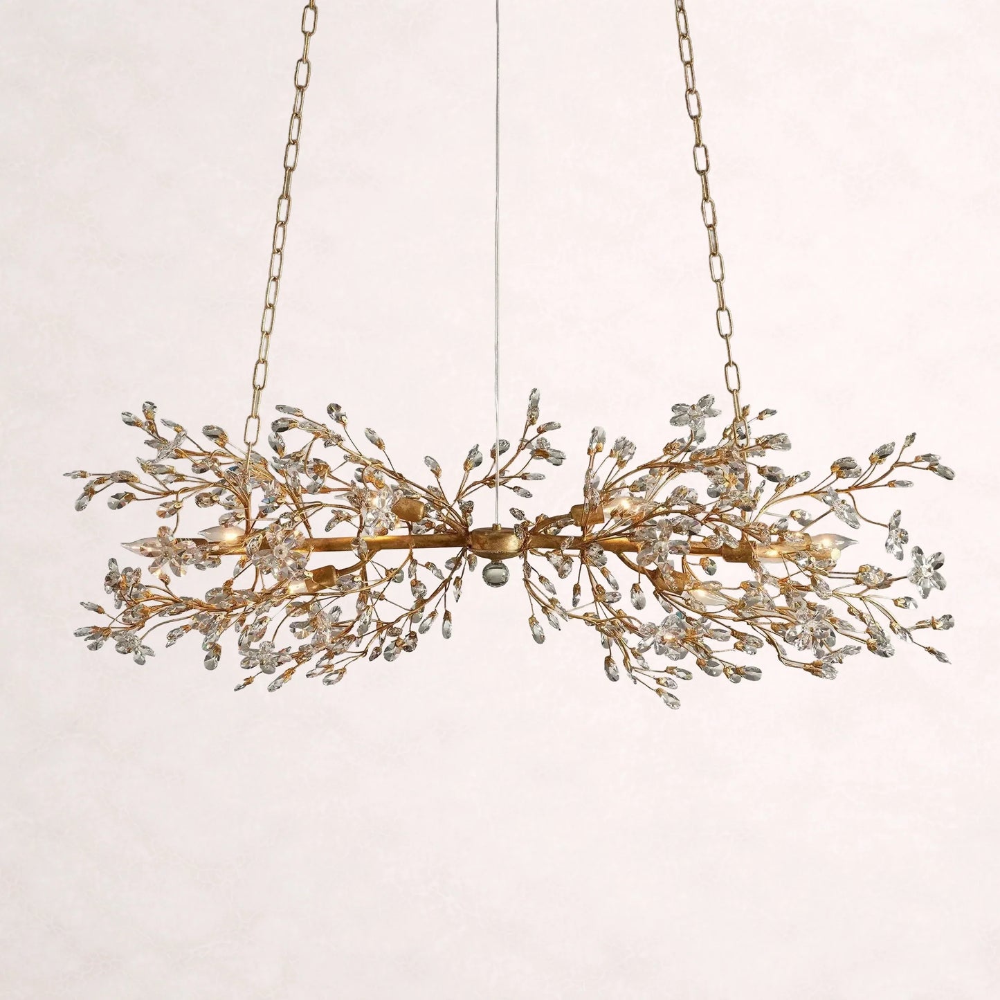 Crystal Flowers Fiore Linear Chandelier