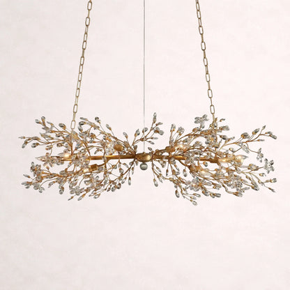 Crystal Flowers Fiore Linear Chandelier