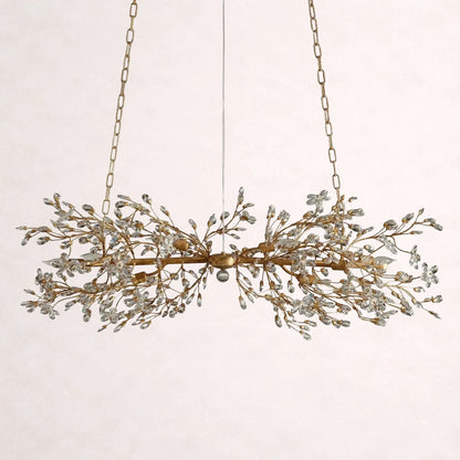 Crystal Flowers Fiore Linear Chandelier
