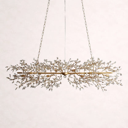 Crystal Flowers Fiore Linear Chandelier