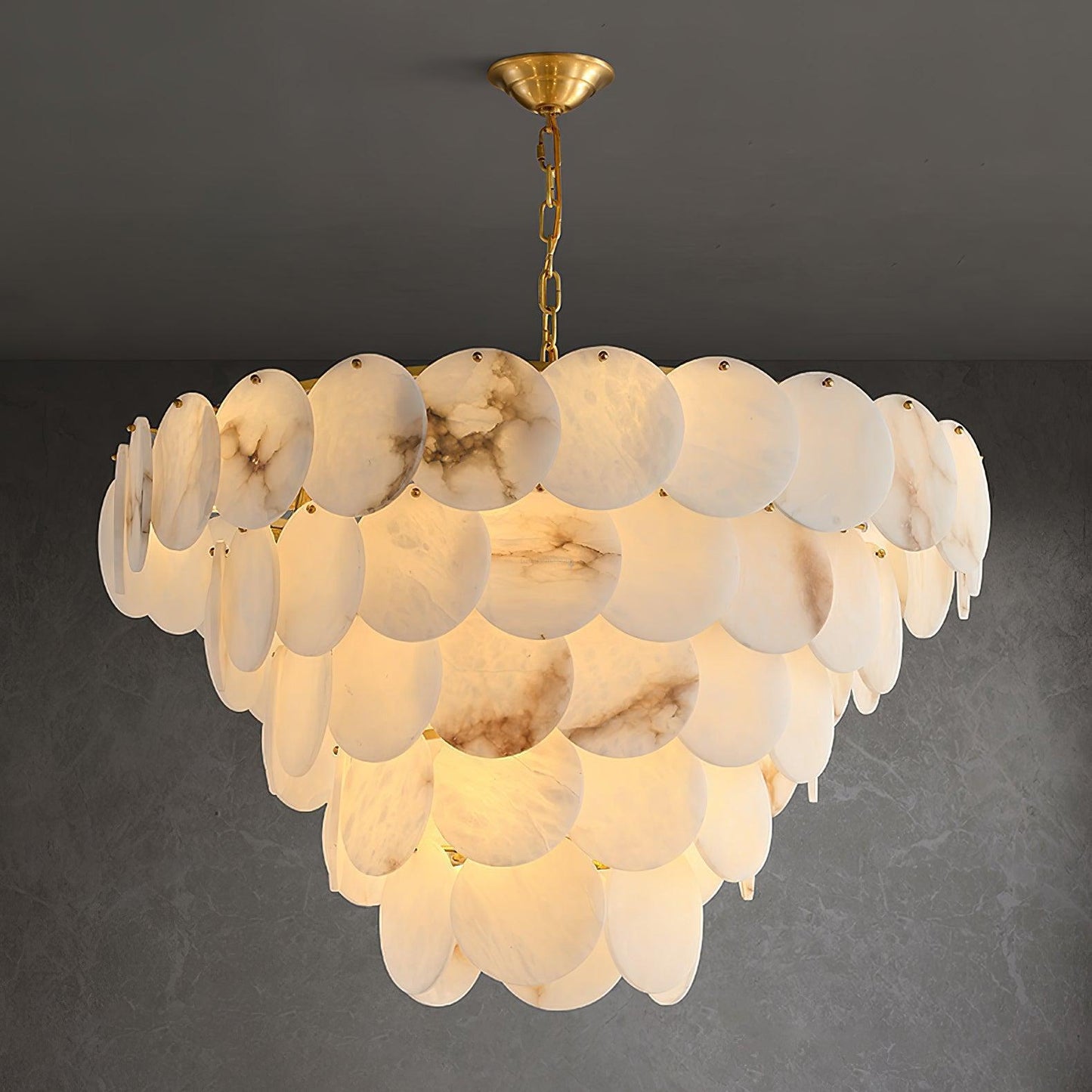 Alabaster Shell Brass Chandelier with 2/3/4/5/6 layer - Richardrider