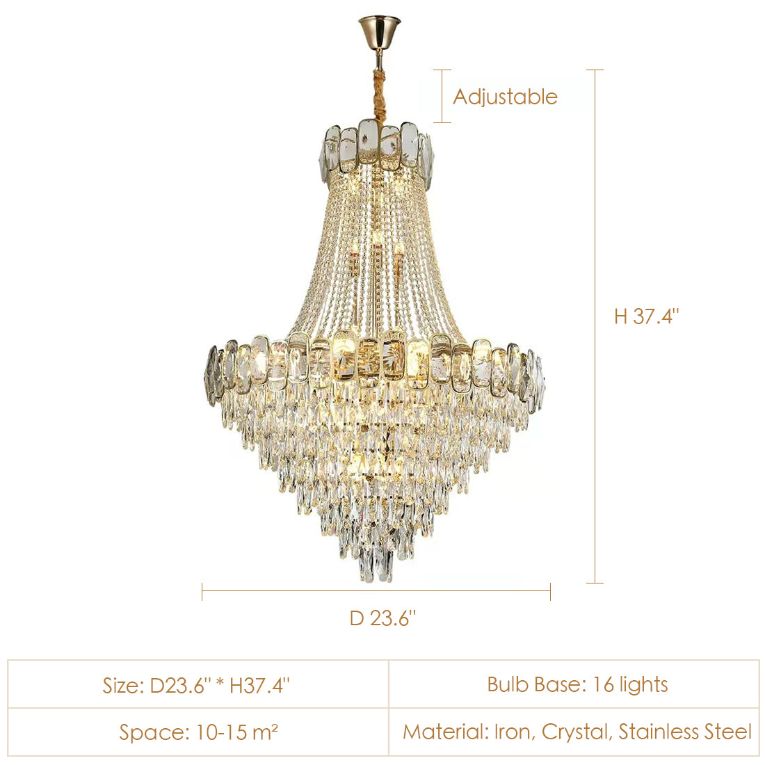 Foyer Staircase Chandelier Luxury K9 Crystal Ceiling Light For Living Room / Hallway - Richardrider