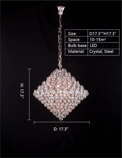 Aesthetic Luxury Conical Crystal Chandelier for Living/Dinning Room/Foyer/Hallway/Staircase