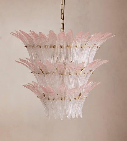 Treviso Pink Glass Chandelier 30"W