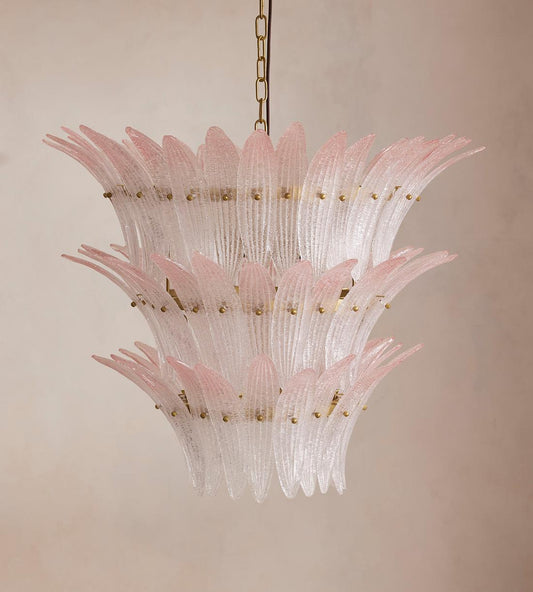 Treviso Pink Glass Chandelier 30"W