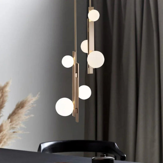 Modern 3-Light Glass Ball Chandelier for Low-ceiling