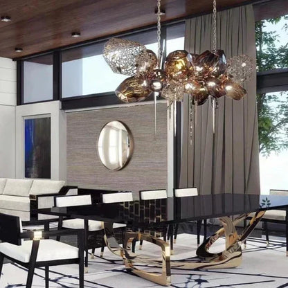 Glass Chandelier Italian Light Luxury Light Fixture for Dining Room/Living Room
