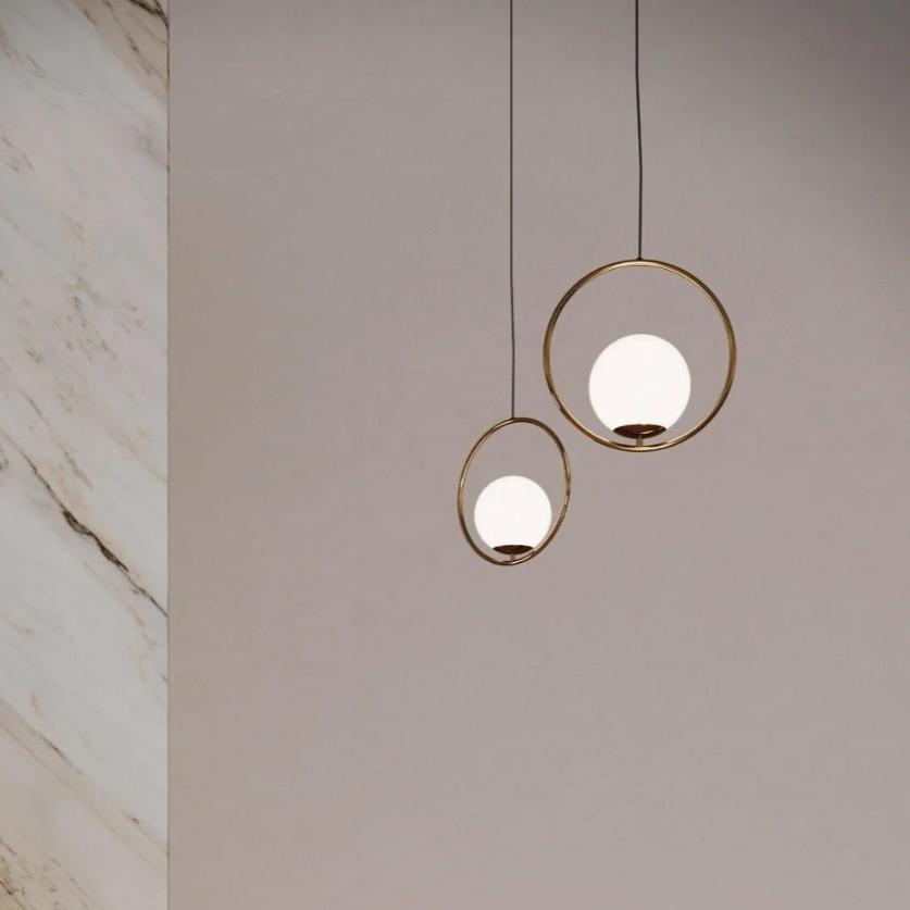 Modern Pure Copper Dining Room Ceiling Light Simple Stylish Ball Bedroom Pendant Lamp