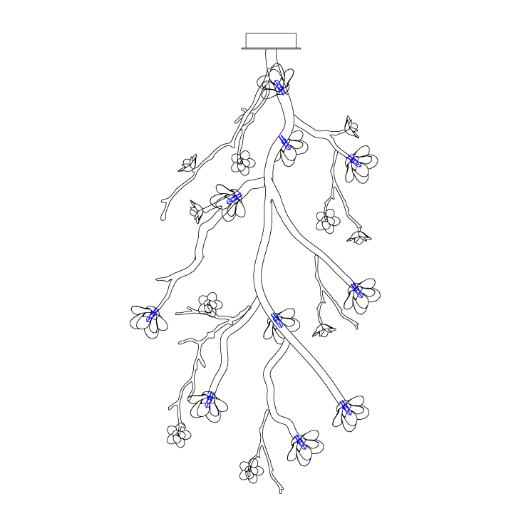 Large Long Branch Flower Chandelier - Richardrider