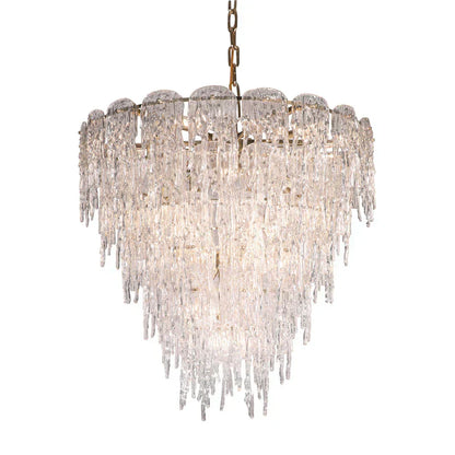 Aletta Melting Drop Crystal Glass Round Chandelier - Richardrider