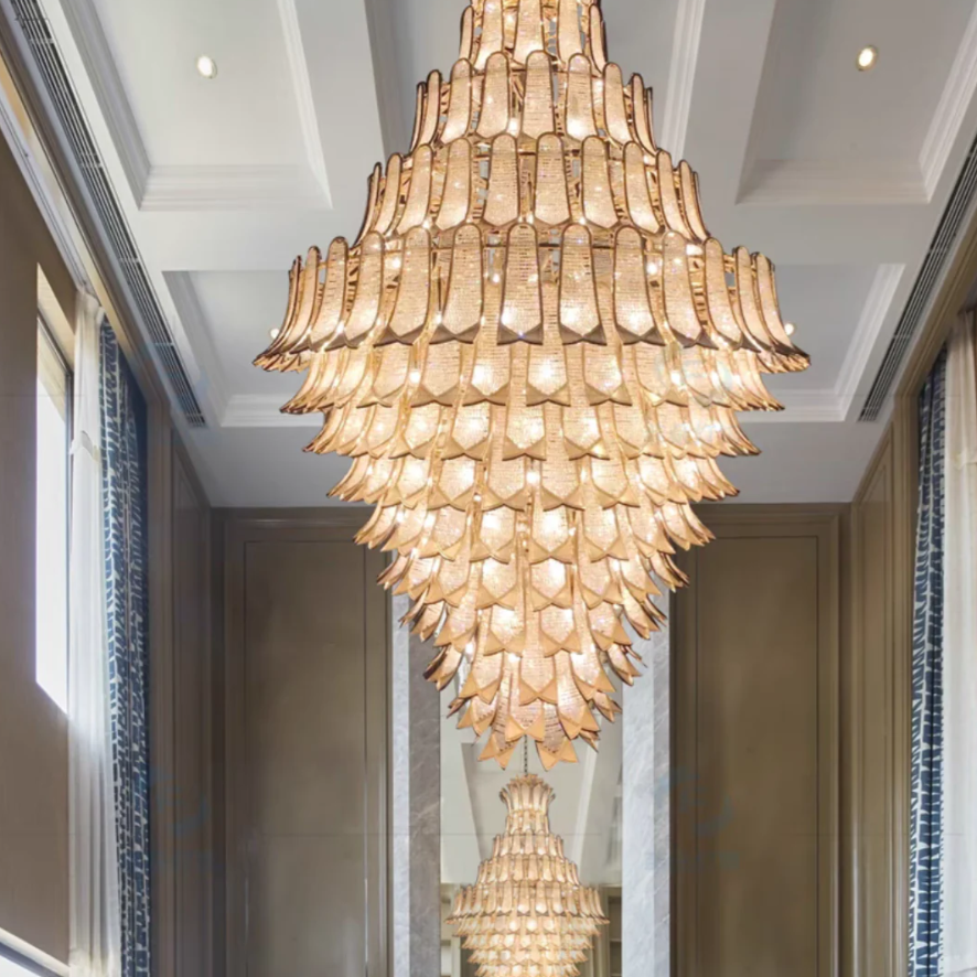 Extra Large Luxury Multi-tier Gold Crystal Chandelier for Stairs/Large High-ceiling Room - Richardrider