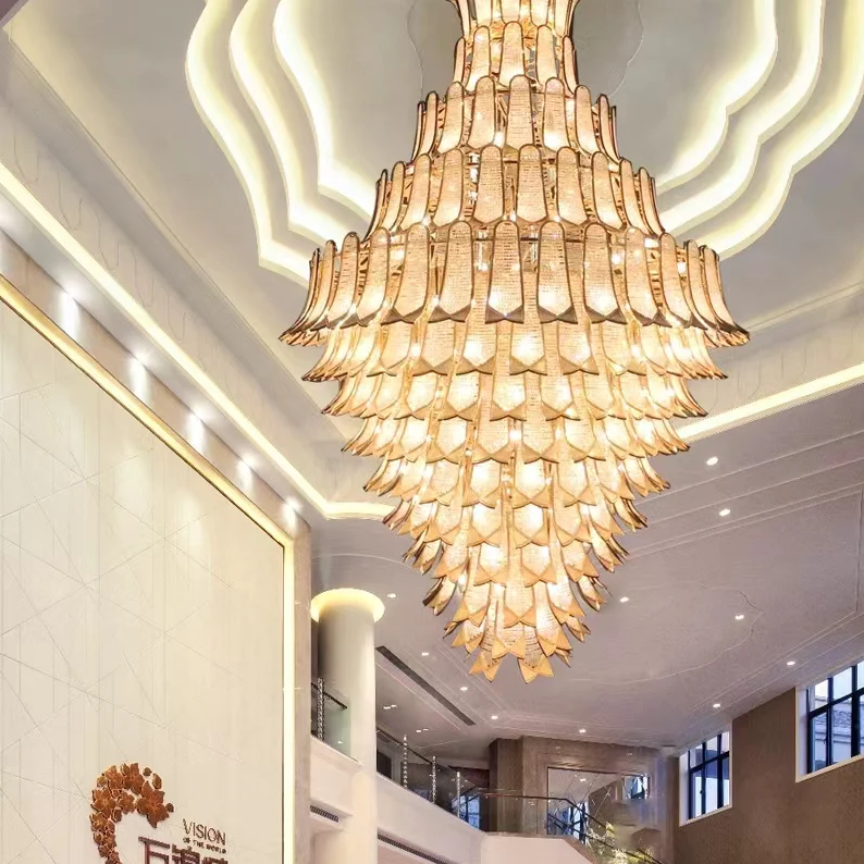Extra Large Luxury Multi-tier Gold Crystal Chandelier for Stairs/Large High-ceiling Room - Richardrider