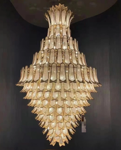 Extra Large Luxury Multi-tier Gold Crystal Chandelier for Stairs/Large High-ceiling Room - Richardrider