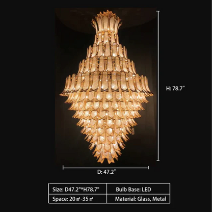 Extra Large Luxury Multi-tier Gold Crystal Chandelier for Stairs/Large High-ceiling Room - Richardrider