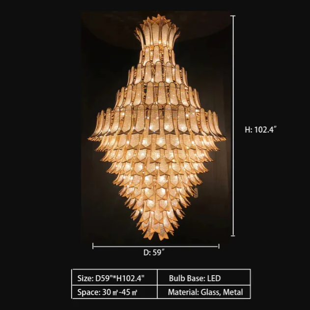 Extra Large Luxury Multi-tier Gold Crystal Chandelier for Stairs/Large High-ceiling Room - Richardrider