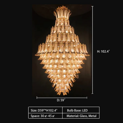 Extra Large Luxury Multi-tier Gold Crystal Chandelier for Stairs/Large High-ceiling Room - Richardrider