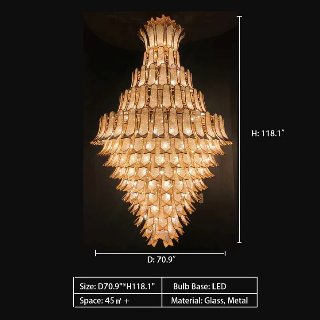 Extra Large Luxury Multi-tier Gold Crystal Chandelier for Stairs/Large High-ceiling Room - Richardrider