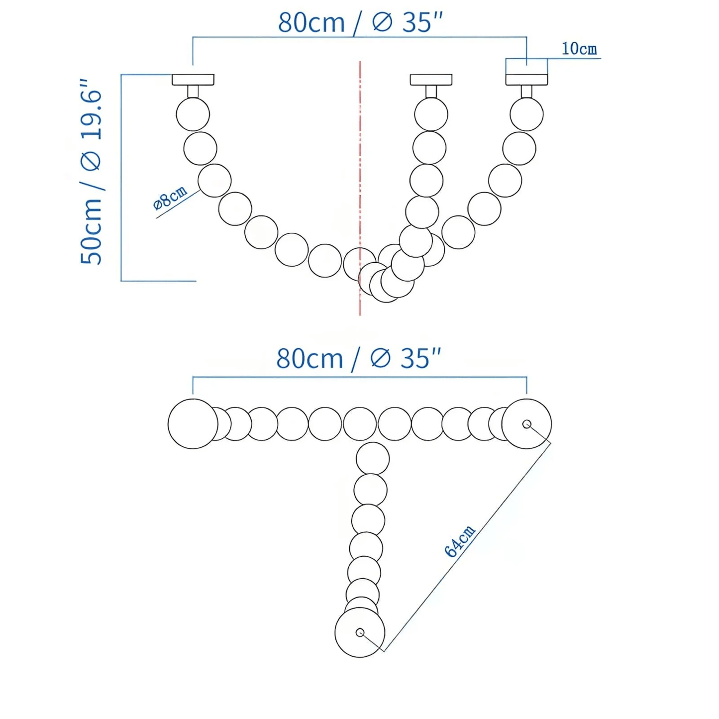 Halti Necklace Acrylic Chandelier
