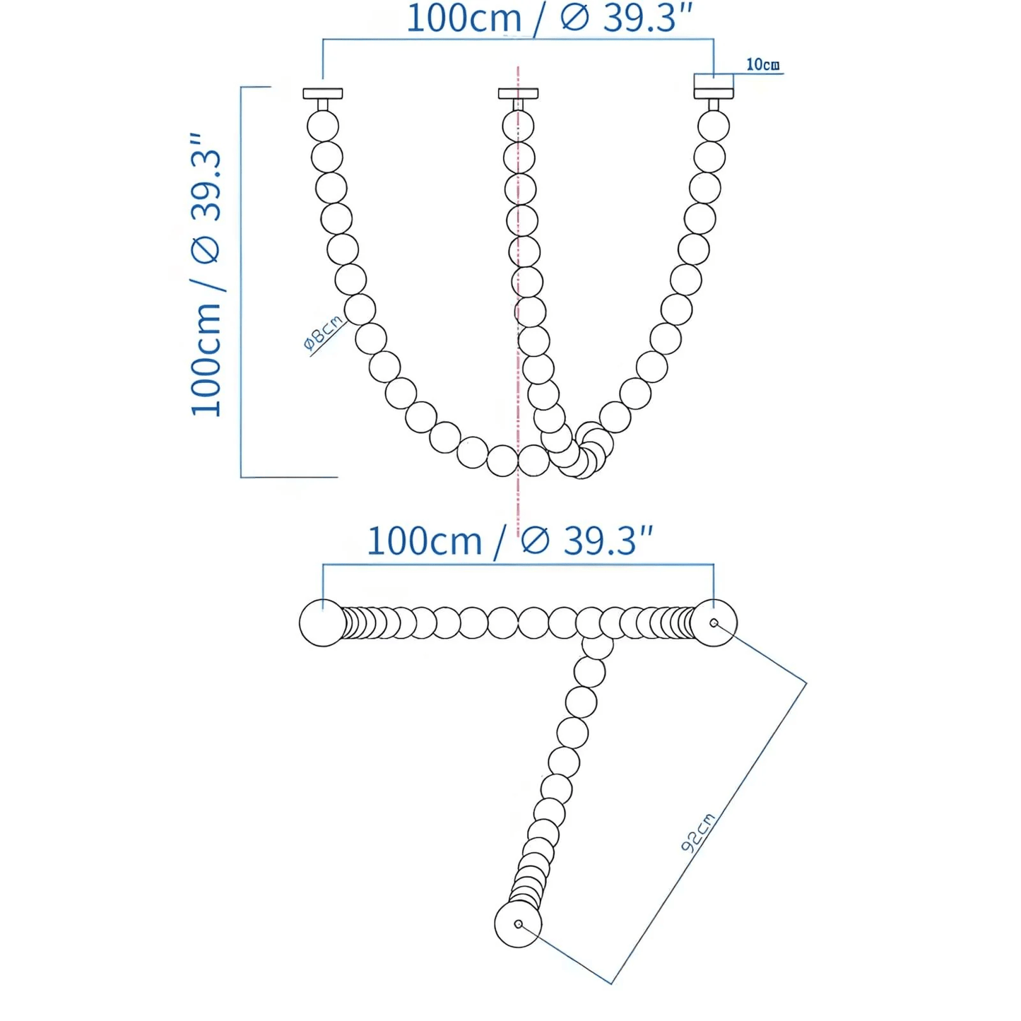 Halti Necklace Acrylic Chandelier