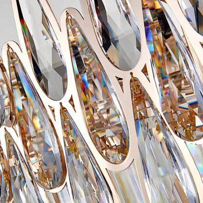 Modern Round/Rectangular Raindrop Crystal Chandelier for Low-ceiling