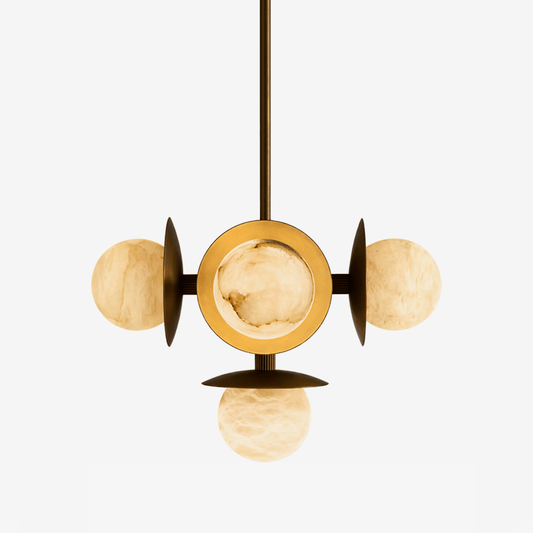Snowflake Alabaster Orb Chandelier