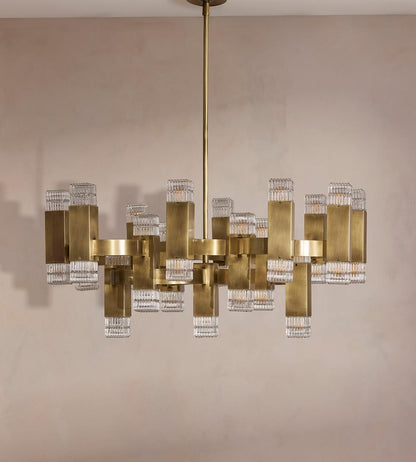 Kennedy Glass Chandelier 32"W
