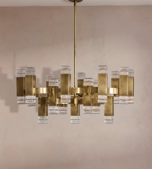 Kennedy Glass Chandelier 32"W
