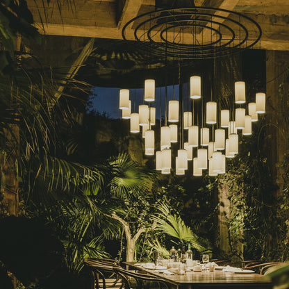 Kaiasera Chandelier Capsule With LED Module & Translucent White Diffuser & Heat Sink With Black Matte Finish 39.4"D