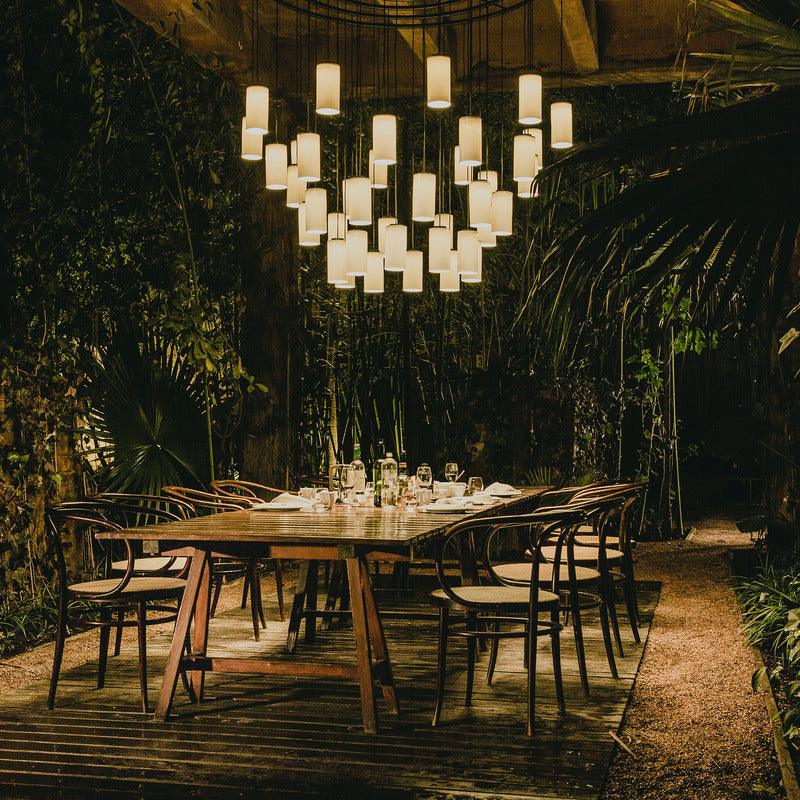 Kaiasera Chandelier Capsule With LED Module & Translucent White Diffuser & Heat Sink With Black Matte Finish 39.4"D