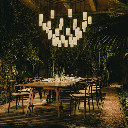 Kaiasera Chandelier Capsule With LED Module & Translucent White Diffuser & Heat Sink With Black Matte Finish 39.4"D