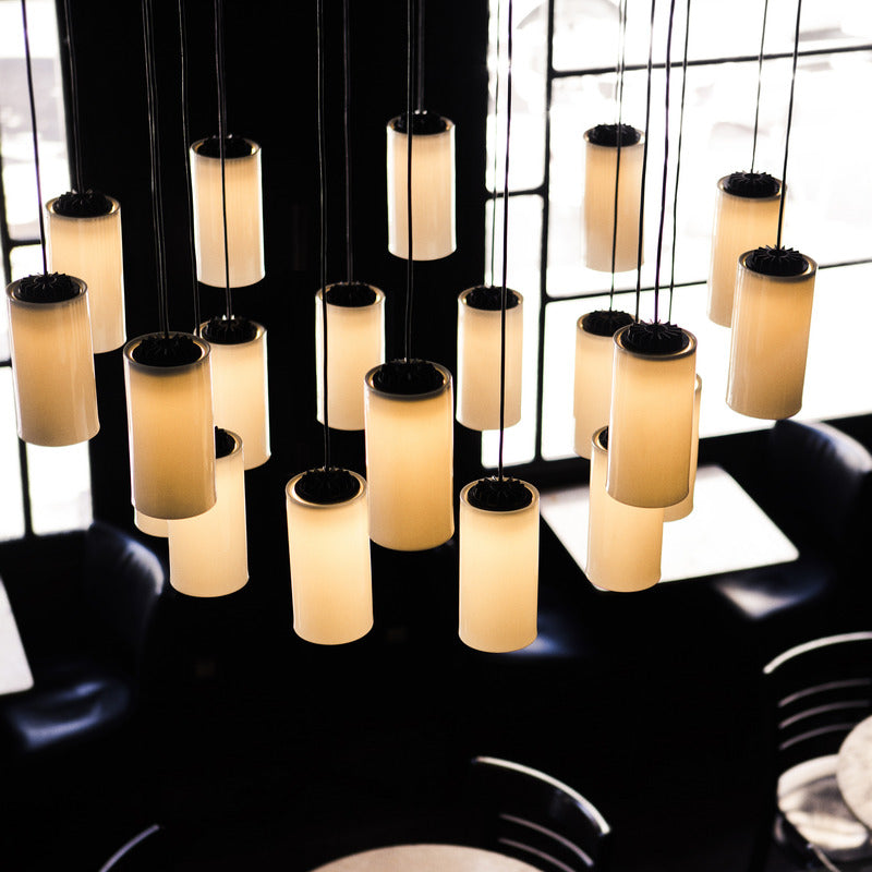 Kaiasera Chandelier Capsule With LED Module & Translucent White Diffuser & Heat Sink With Black Matte Finish 39.4"D