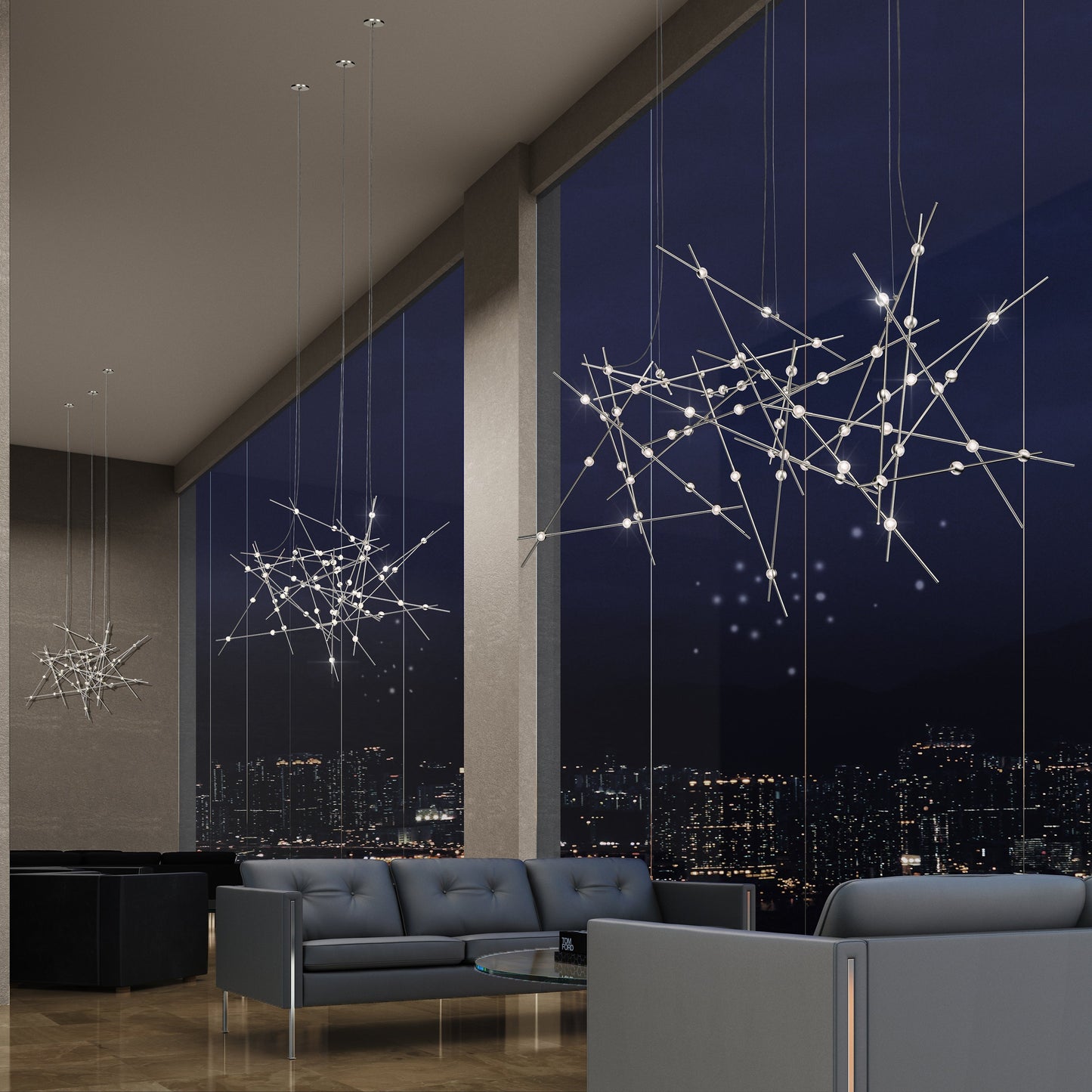 Verelune Aquila Major Chandelier Acrylic & Metal 37.25"W x 37.25"D