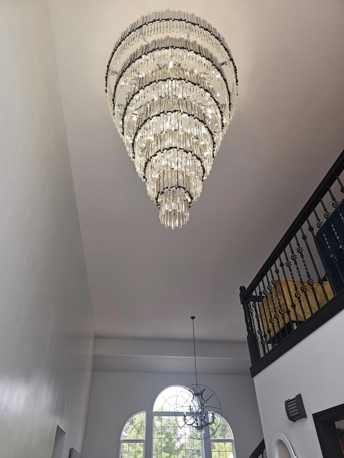 Extra Large Round Cone Tiered Crystal Chandelier for Foyer/Enterway/Living Room - Richardrider