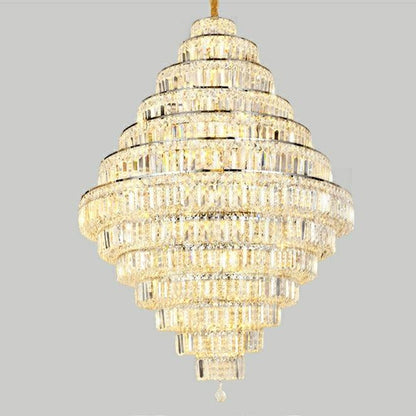 Chrome/ Silver/ Gold Extra Large Chandelier For Foyer Living Room Staircase Crystal Ceiling Lighting Fixture - Richardrider