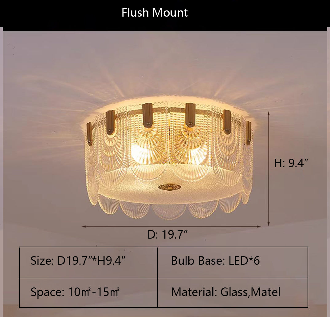 Nordic Light Luxury Patterned Glass Pendant Chandelier Suit for Living/Dining Room/Bedroom