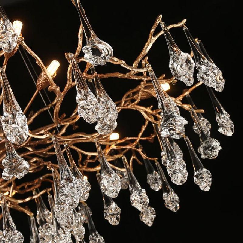 Creative Rose Crystal Brass Branch Chandelier - Richardrider