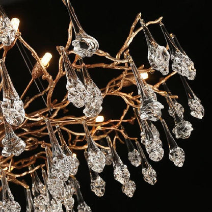 Creative Rose Crystal Brass Branch Chandelier - Richardrider