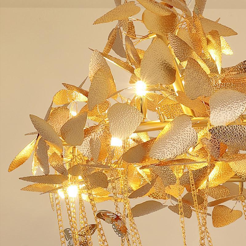 Della Modern Gold Leaf Staircase Chandelier - Richardrider