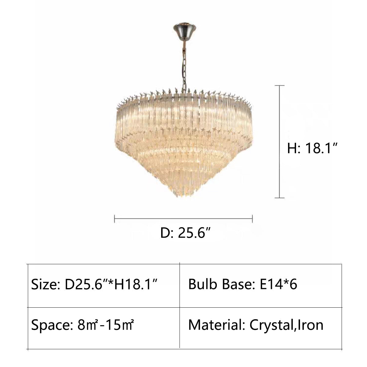 Multi-Tier Modern Light Luxury Crystal Rods Pendant Chandelier for Living Room/Bedroom/Foyer/Entrys