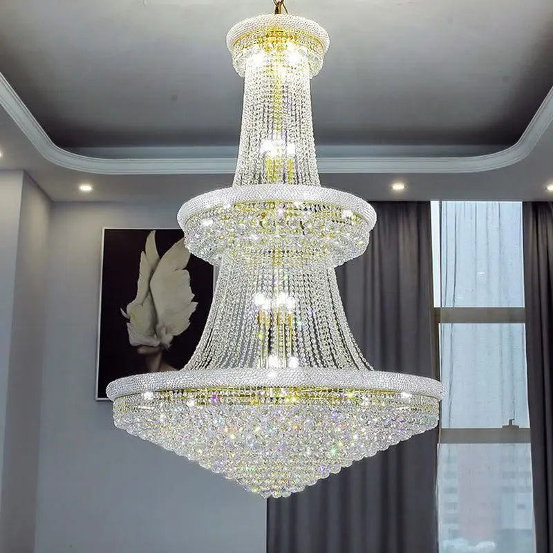 Kaler Elegant Luxury Living Room Three Tier Crystal Chandelier 30" D - Richardrider