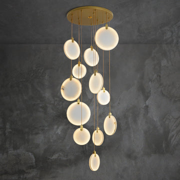 Queenie Alabaster Drop Long Round Chandelier - Richardrider