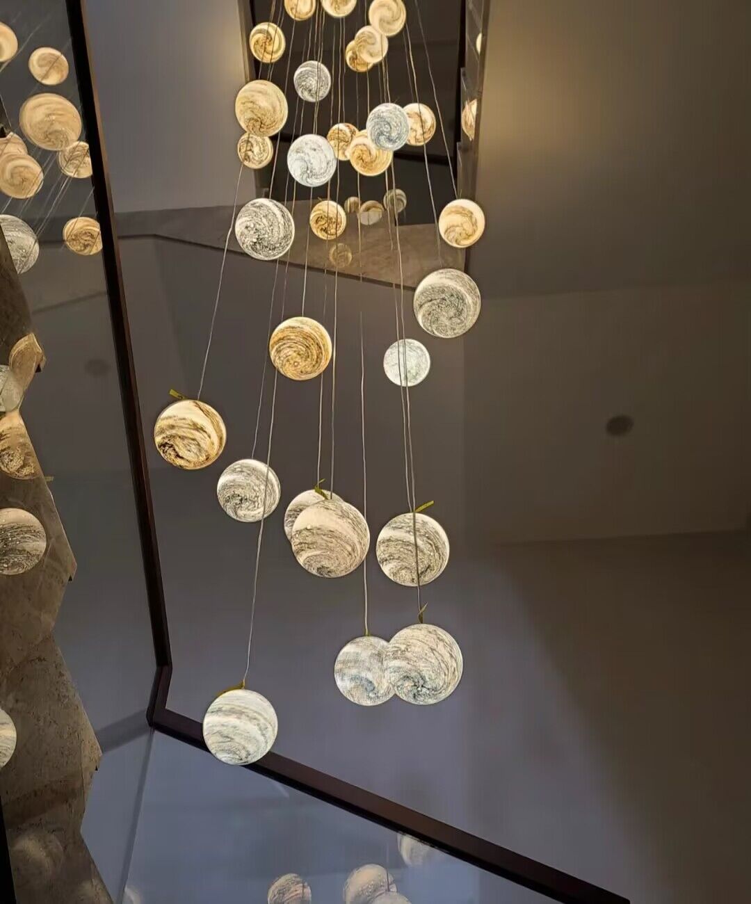 Nordic Planet Creative Long Ball Pendant Chandelier Staircase Foyer - Richardrider