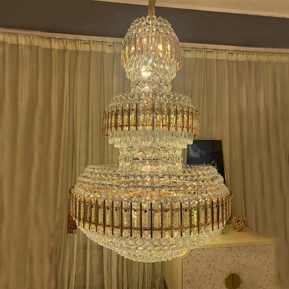 American Luxuary multi level crystal chandelier hotel lobby hall living room - Richardrider